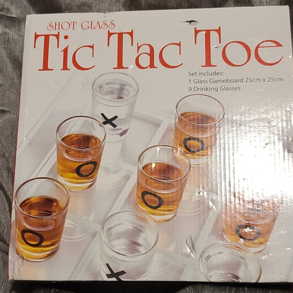 Shot glass tic tac toe game